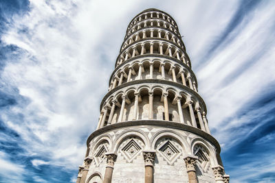 Low angle view of historical building against cloudy sky