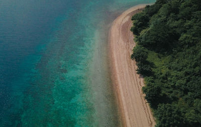 High angle view of sea shore