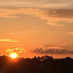 Scenic view of landscape against sky during sunset