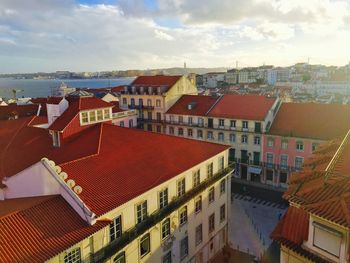 High angle shot of residential buildings