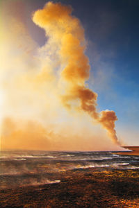 Scenic view of sea against sky at sunset