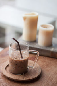 Close-up of coffee on table