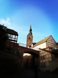 View of clock tower in city