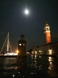 Illuminated street light at night