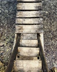 Close-up of wooden steps