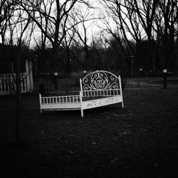 Empty bench in park