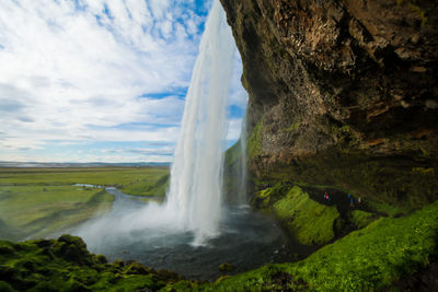 Scenic view of waterfall