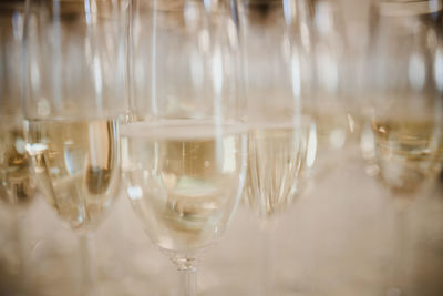 Close-up of wine in glass on table