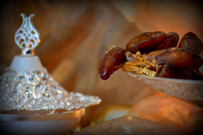 Close-up of eggs in bowl on table