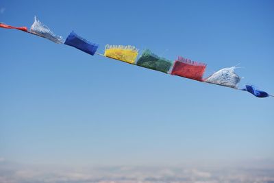 Low angle view of clear blue sky