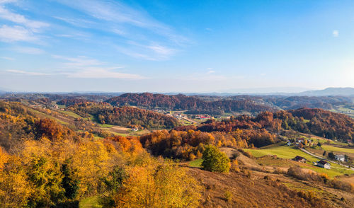 Autumn landscape, hills, trees, fall colors, nature, outdoors, no people, scenic.