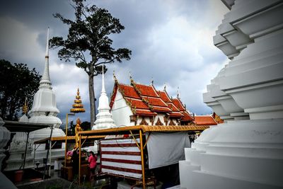 Low angle view of traditional building against sky