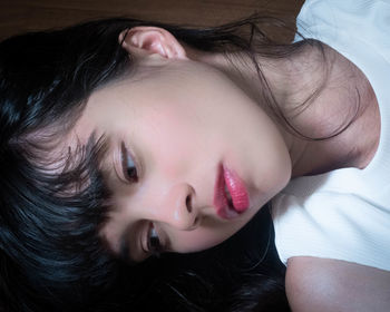 Close-up portrait of a young woman