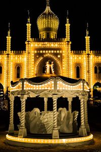 Illuminated building at night
