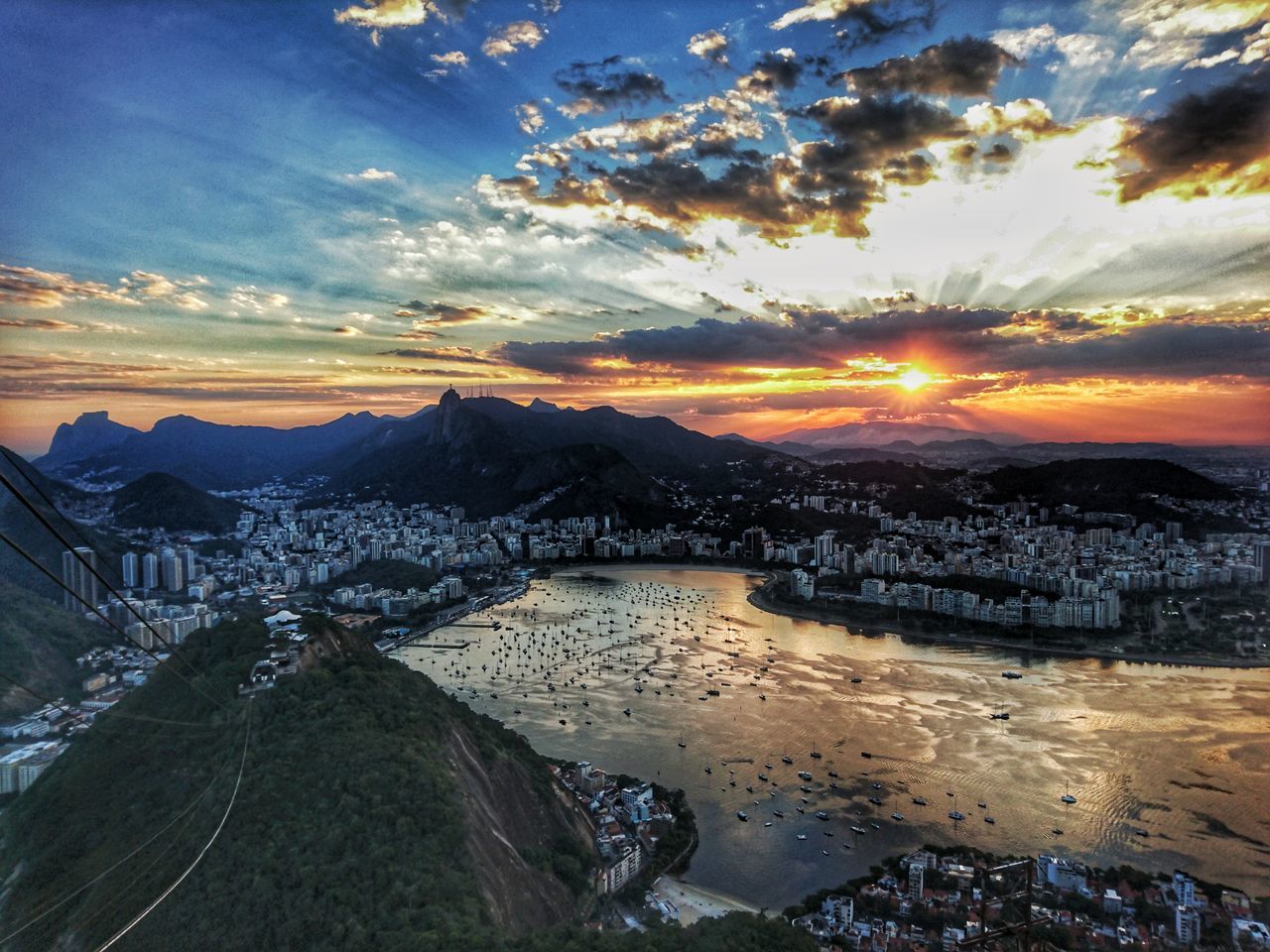 SCENIC VIEW OF CITY DURING SUNSET