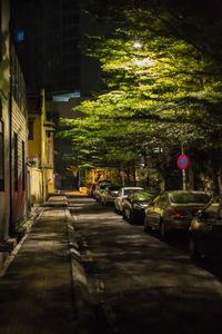 Illuminated street at night