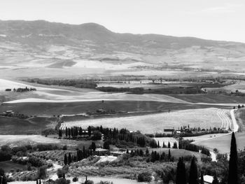 High angle view of landscape against sky