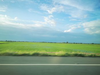 Scenic view of field against sky