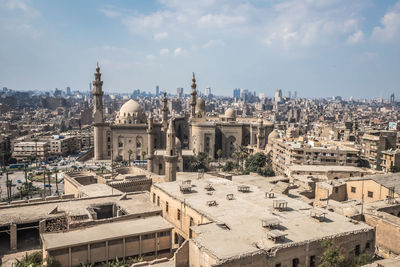 Aerial view of buildings in city