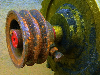 Close-up of rusty machine part