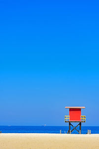 Red beach lifeguard cabin