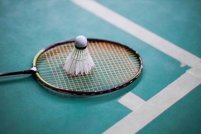 High angle view of ball on table