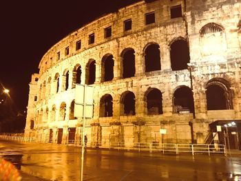 View of historical building at night