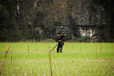 Man standing on field