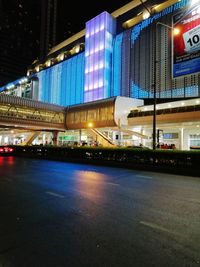 Illuminated city at night