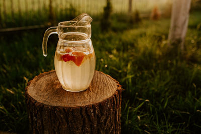 Close-up of drink on table