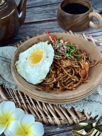 Food in plate on table