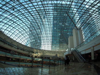 Low angle view of skylight in modern building