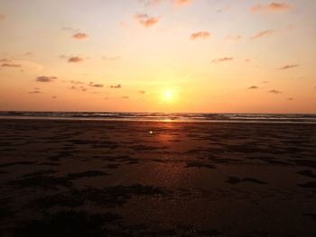 Scenic view of beach during sunset