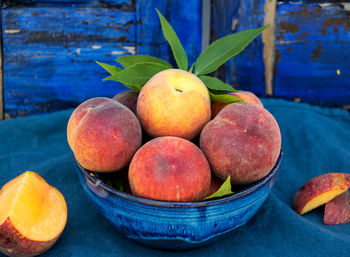 Close-up of fruits in plate