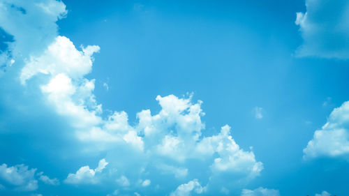 Low angle view of clouds in blue sky