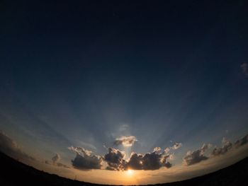 Low angle view of sky at sunset