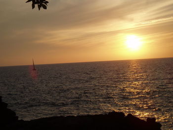 Scenic view of sea during sunset