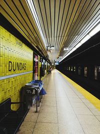 Empty railroad station platform