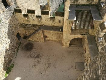 Low angle view of damaged steps