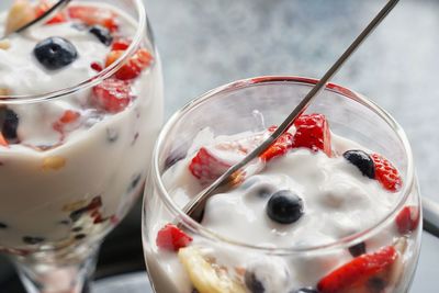 Close-up of ice cream in glass