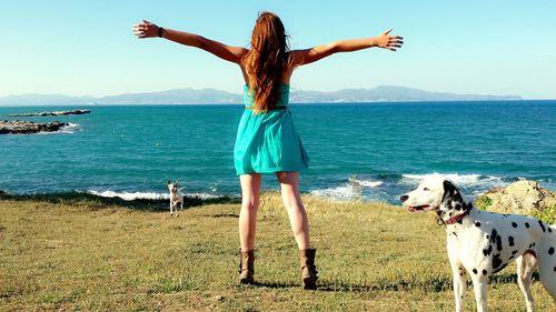 Woman looking at sea