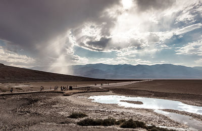 Panoramic view of desert against sky