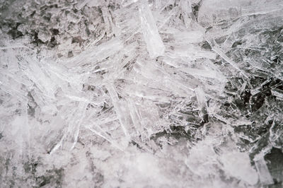 Full frame shot of frozen water