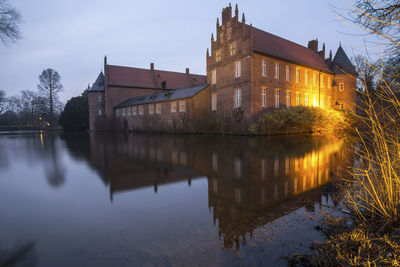 Reflection of buildings in water