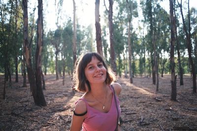 Young woman in forest