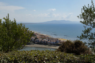High angle view of the sea near castiglione della pescaia