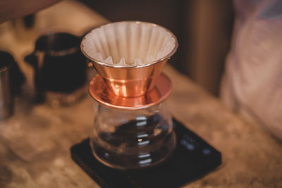 Close-up of drink on table