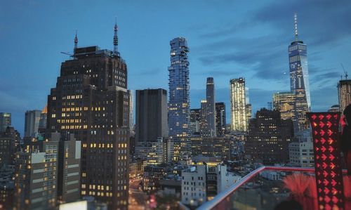 View of skyscrapers in city