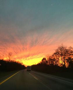 Country road at sunset