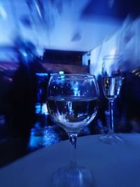 Close-up of wine in glass on table